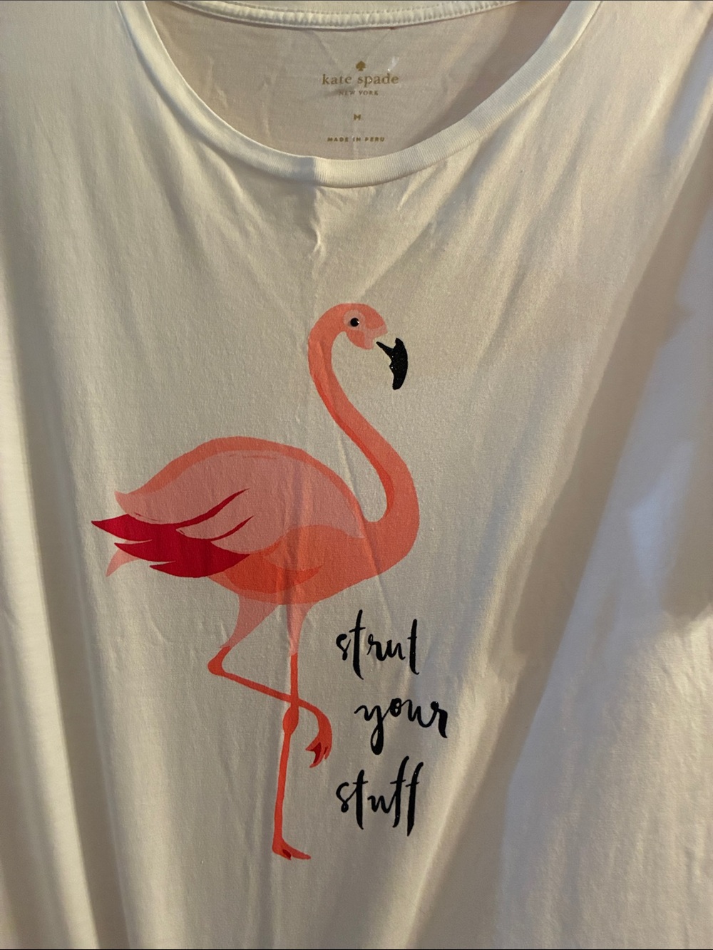 🎉 5 for $25 kate spade White Tee with Pink Flamingo Graphic